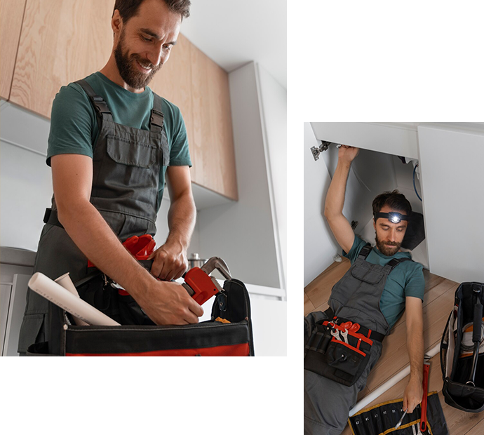 Fontanero trabajando